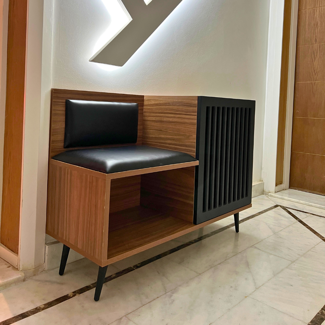 Horizon , Banc de Rangement Chaussures Moderne avec Coussin & Armoire Latérale