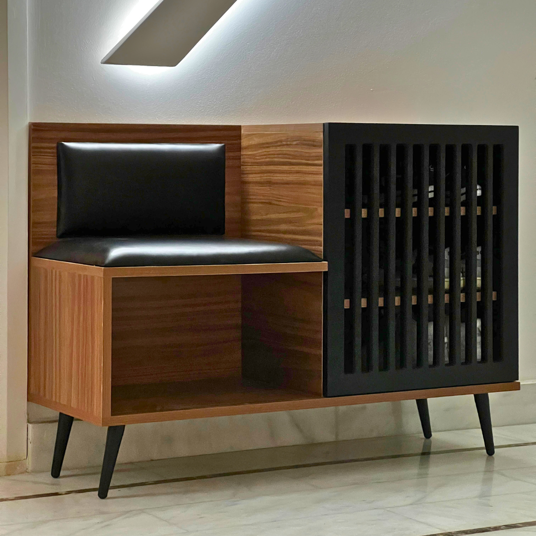 Horizon , Banc de Rangement Chaussures Moderne avec Coussin & Armoire Latérale