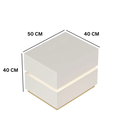 AURA - Table de Chevet Moderne avec Éclairage LED